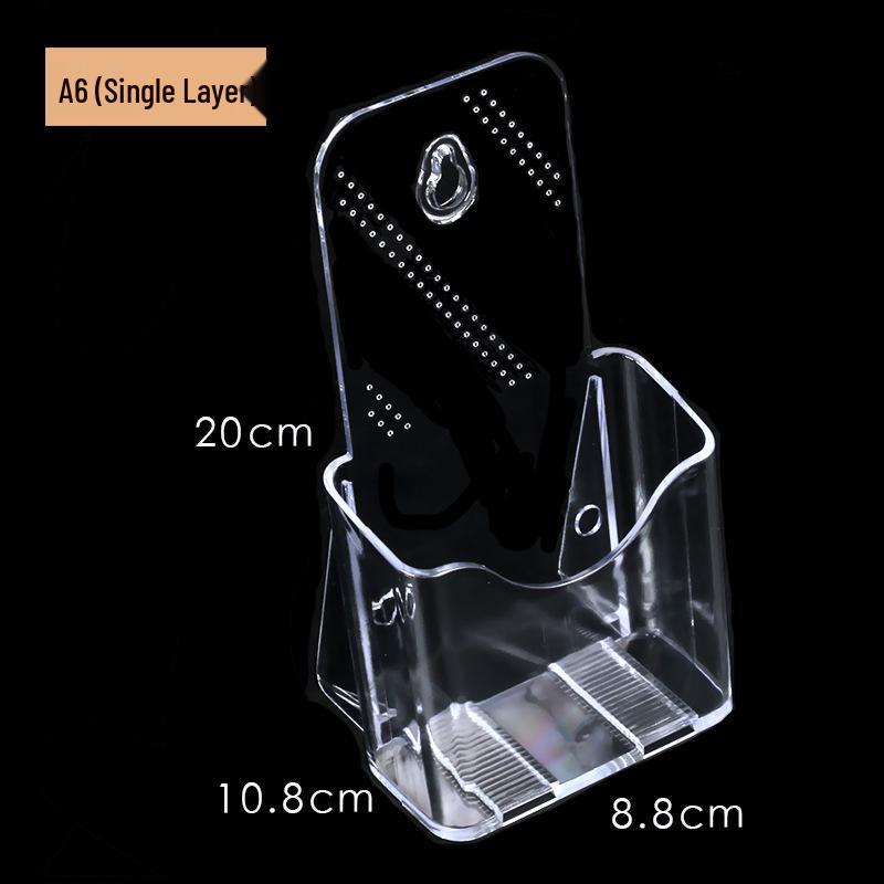 Многоуровневая акриловая стойка для брошюр и журналов: Держатель формата А4, Коробка формата А6, Трехуровневая подставка формата А5