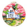 Landscape Stamped Cross Stitch Embroidery Kits with Hoop Cloth Color Thread