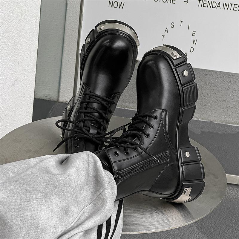 Casual Men's Boots Autumn and Winter Trendy Thick Bottom Styles Party Daily Outdoor Warm Quality Leather Shoes 38-46