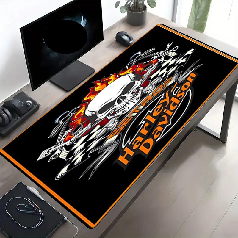 Harley Davidson Print Mouse Pad, Anti‑Slip Desktop keyboard Mat, for PC Laptop Gaming Working Daily Use, Cool Festival Birthday Gift