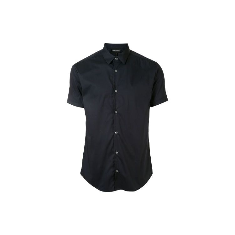 Emporio Armani Solid Color Shirt Men tops Navy-Blue 3H1C10-1N6RZ-0920 S