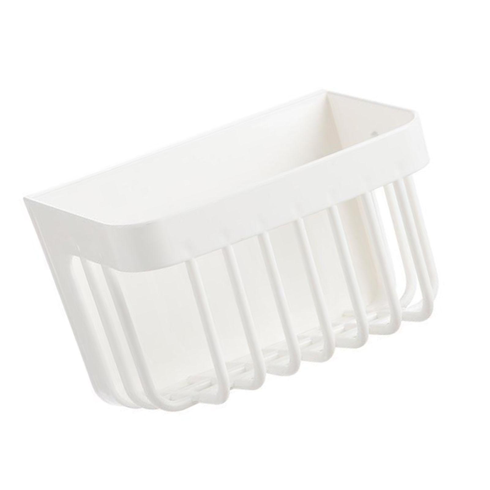 

Facial Towel Holder Plastic Multifunctional Wall Mount Storage Basket for Bathroom Kitchen White
