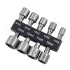 9-Piece Metric Rubber Strip Sleeves with 5-13mm Hex Electric Wrench for Non-Magnetic Air Screwdriver