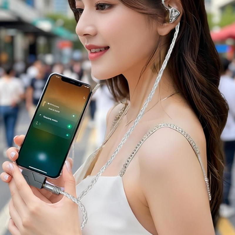 Double Port 3.5mm And 4.4mm Headphone Adapter Type C Connector Supports 384kHz 32Bit HiFi Auditory Output