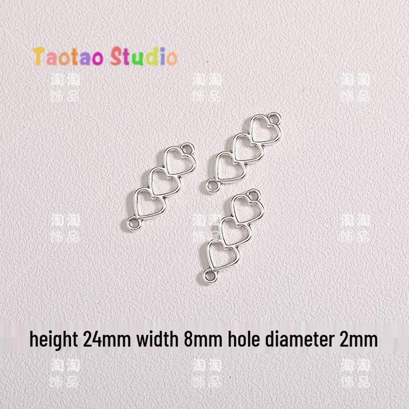 Love Heart Pendant Charm Alloy Jewelry for DIY Bracelets & Necklaces