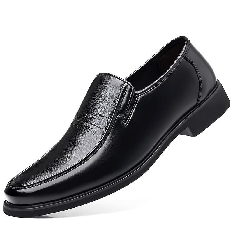 Men Comfortable Leather Dress Shoes Men's Breathable Loafers Walking Shoes Formal Moccasins Slip On Black Driving Shoes For Men