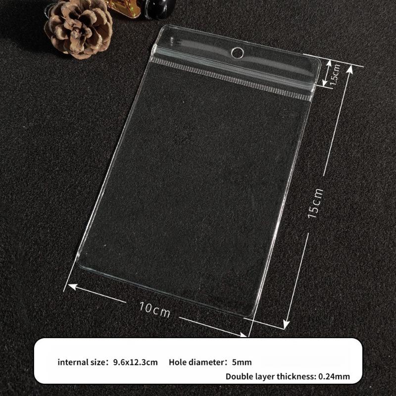 100pcs PVC Self Sealing Bag Thicken Highly Transparent and Scratch Resistant Plastic Pouchs Jewelry Brooch Bracelet Storage Packaging Pockets