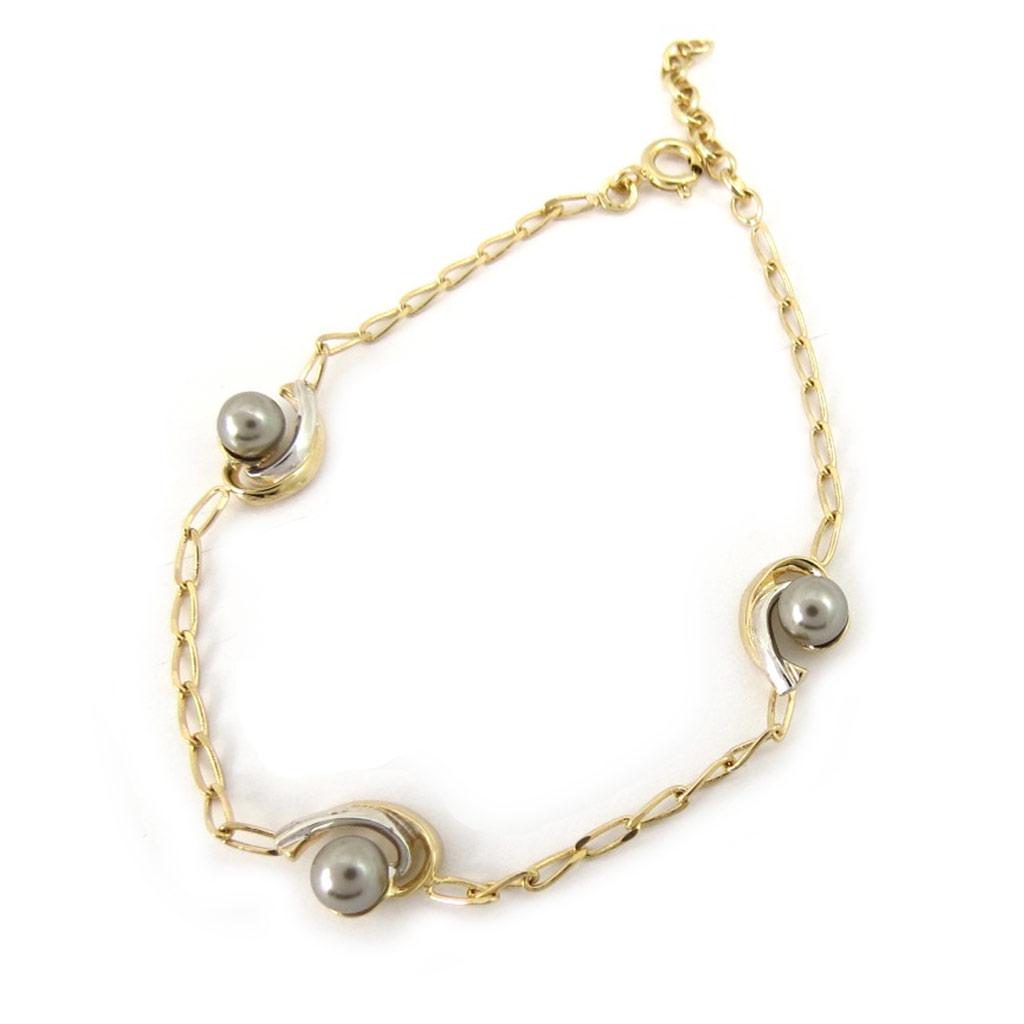 Altesse [K6383] - Gray Gold-plated 'Pearl Beauty' Bracelet