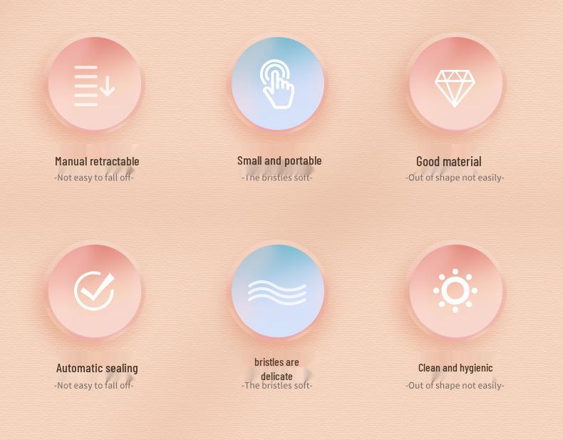 Retractable Lip Brush with Lid - Concealer and Lipstick Makeup Tool Compact