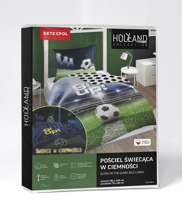 Bedding set glowing in the dark 140x200 football pitch
