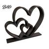 Romantic Desktop Decoration Double Heart Figurine, 3D Printed Love Decor for Valentine's to Connection Statue Day, Anniversary Gift Couples, Cute Home