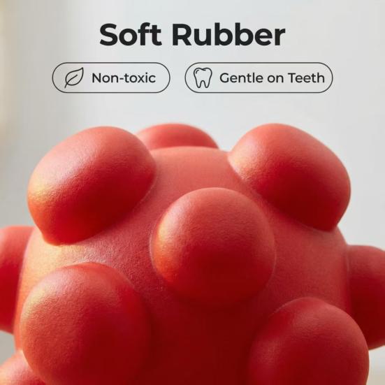 Squeaky Dog Ball Puppy Teething Toy Dog Chew Toy Ball with Convex Surface Interactive Toy for Dogs Outdoor Training Teeth Cleaning