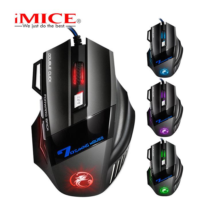 iMICE 7-Key Colorful Breathing Light Gaming Mouse for Desktop and Laptop