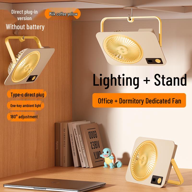 Ultra-thin 2026 Rechargeable Desktop Fan - Silent, Portable, Large Wind Circulating Fan for Office or Dormitory Use with Digital Display 1