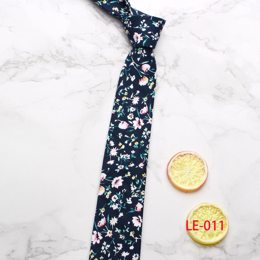 Men And Women British Casual Small Personality Pattern 6.5Cm Narrow Floral Cotton Tie