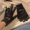 Warm Winter Plush Gloves Cute Bear Cycling Gloves Korean Touch Screen Gloves  Women