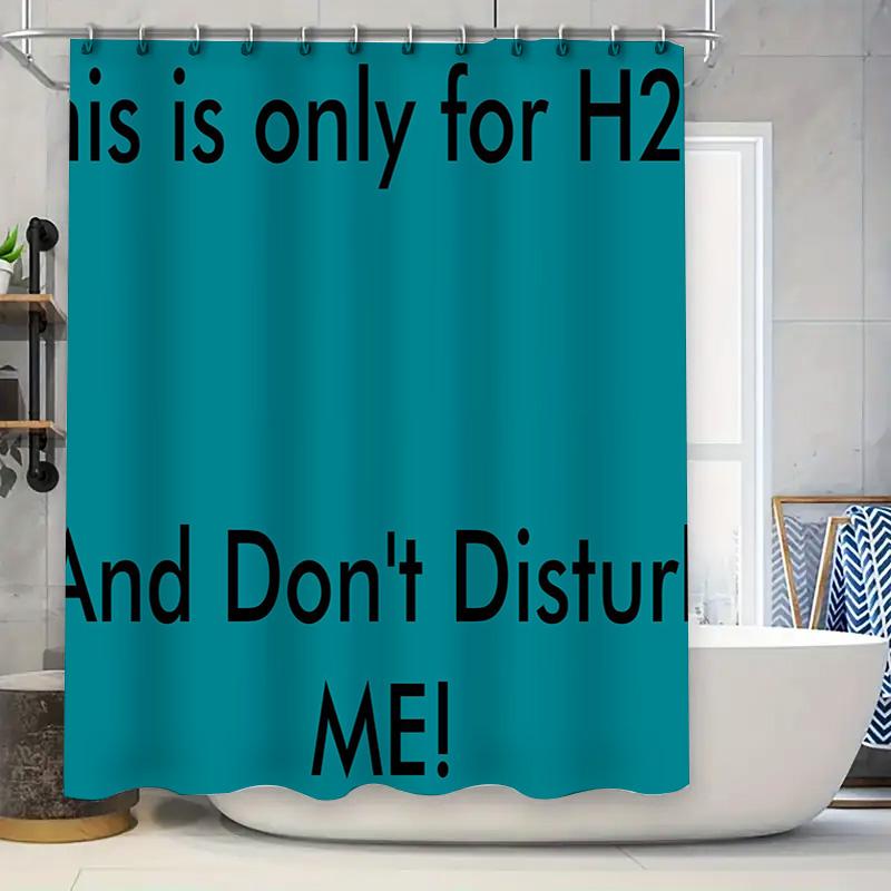 

Blue Waterproof Shower Curtain With Black Text For Bathroom Decoration Exclusive Design By Taurusduan W60H190(CM)-1 Pcs