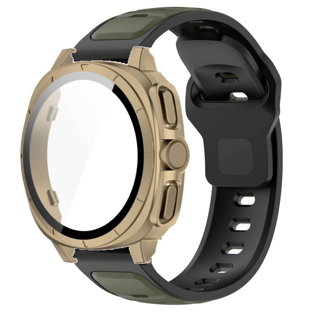 Silicone Band +Tempered Glass Case For Samsung Watch 7 40mm 44mm Strap Protector Cover For Samsung Galaxy Watch 7 44mm 40mm
