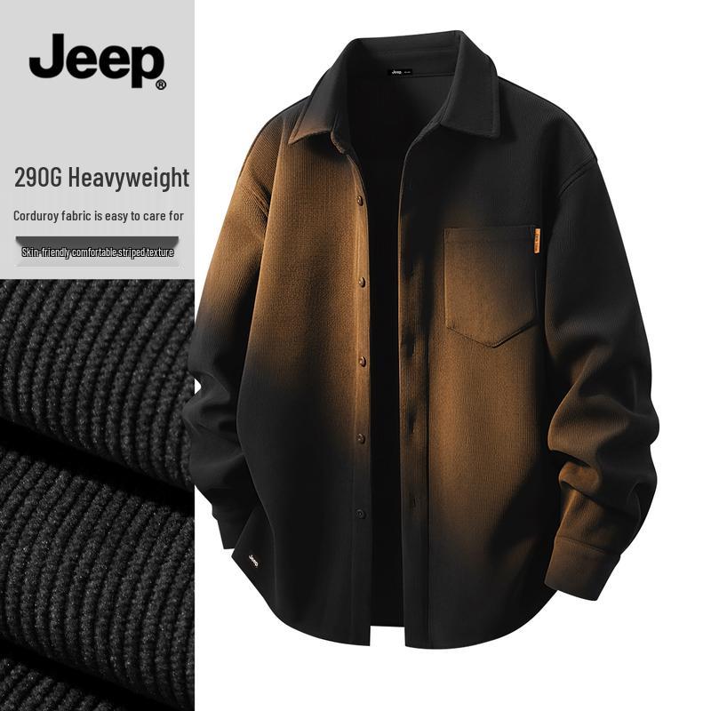 JEEP Men s Casual Corduroy Long Sleeve Shirt 2XL