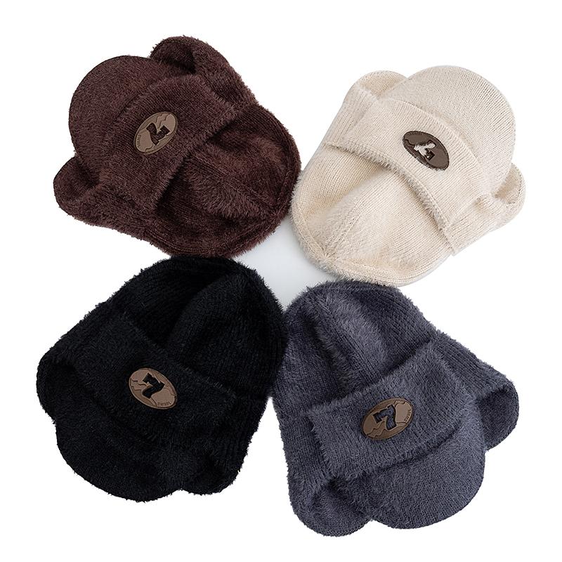 Neue Unisex Winter Dandy Hüte Pelzmütze mit Ohrenklappen Lässige Strickmützen für Männer Frauen Outdoor Ohren warm halten Strickmütze