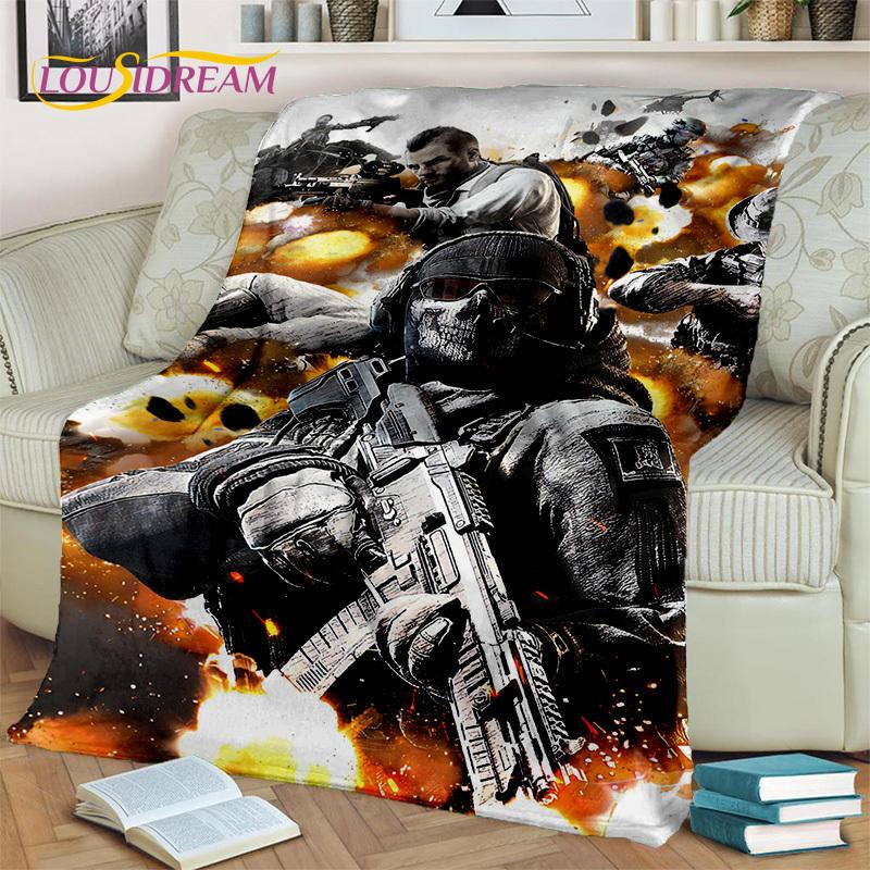 3D Call of Duty,COD Game, Gamer HD Blanket,Soft Throw Blanket for Home Bedroom Bed Sofa Picnic Travel Office Cover Blanket Kids