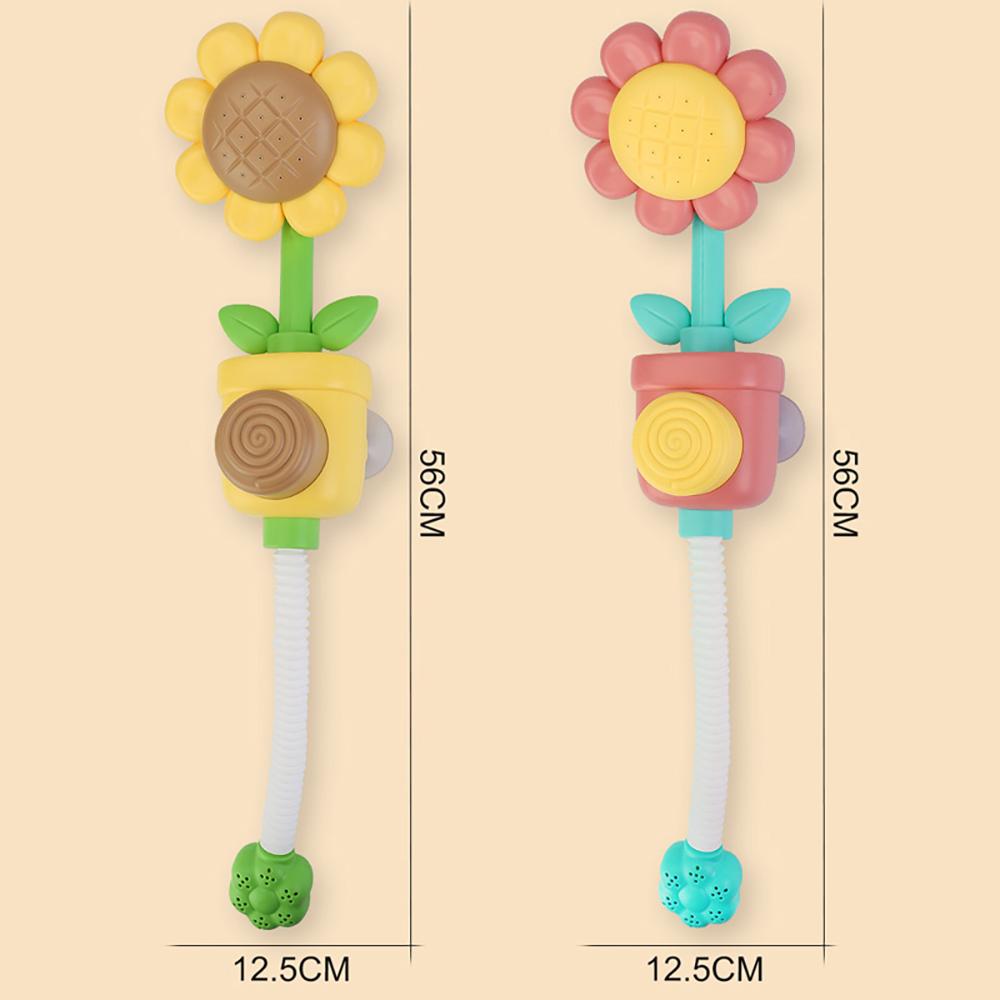 Baby Sunflower Shower Bath Toy Sprinkler Head Spray Water Shower Swim Pool Bathing Bath Ball With Manual Device For Kids Gift