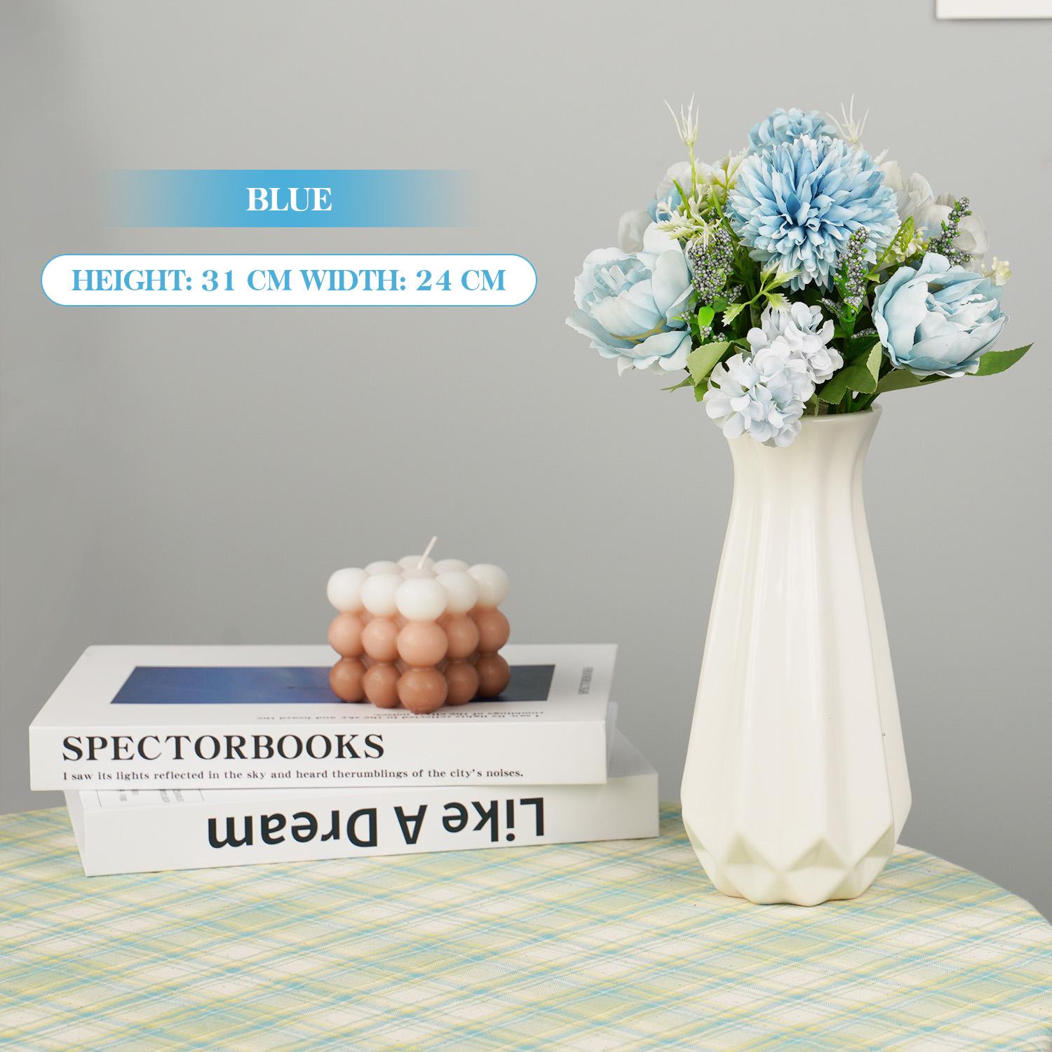 

1PC simulation single rose wedding hand-held bouquet photography props home living room desktop decoration 1PC(No Vase) синий