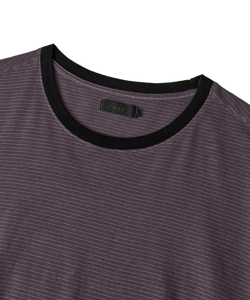 ASP Pigment Dyed Stripe Short Sleeve T-Shirt - Purple