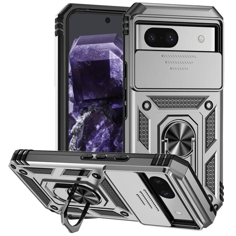 Armor Case For Google Pixel 9A 8A 7A 8 Pro Cover 9 Pro XL Lens Protection Kickstand Ring Holder Shell Fundas