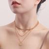 Europe, America, Punk Geometry Disc Pendant Necklace Female Niche Design Sense Light Luxury Choker Wholesale