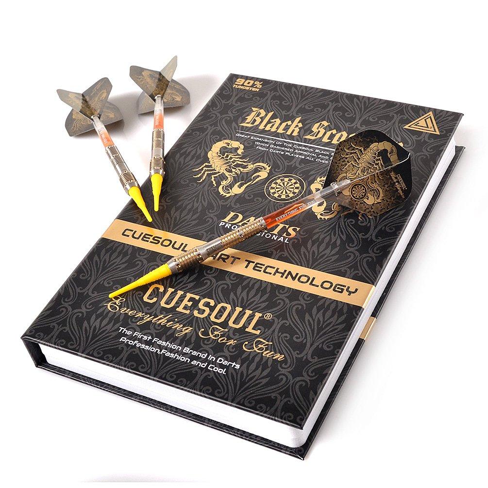BLACK SCORPION CUESOUL 18g Tungsten Soft Tip Dart Set with Titanium Coated Barrels (CSBS-F3306-88)