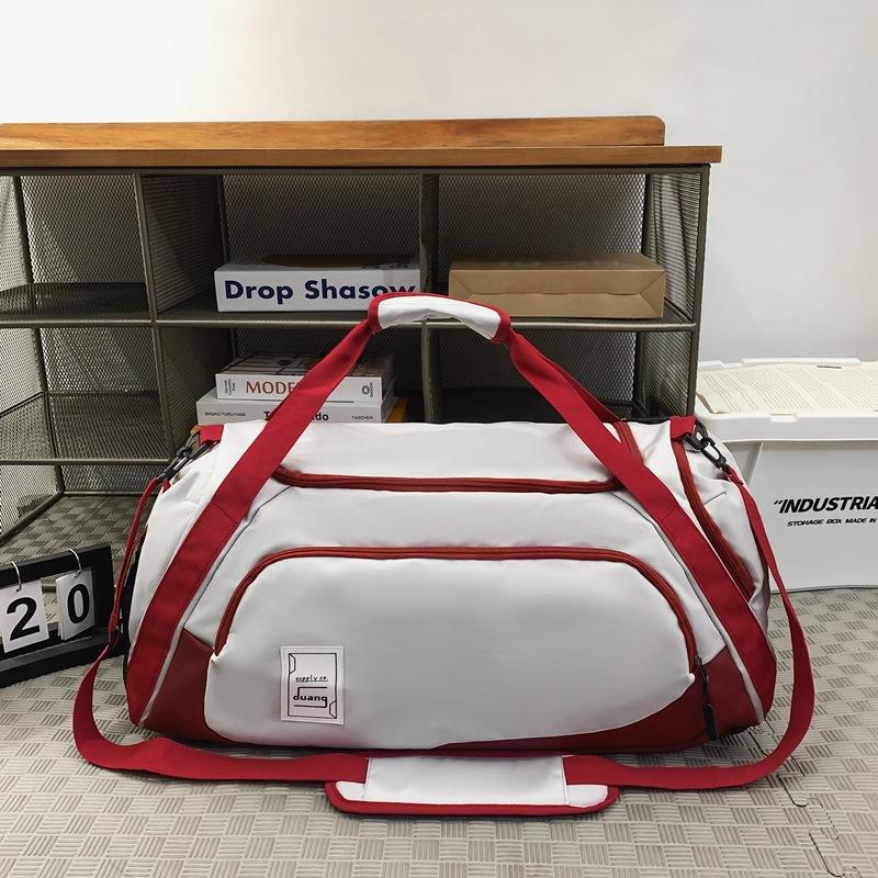 Sports fitness bag, simple, lightweight and large-capacity wet and dry separation travel bag, short-distance luggage storage bag светло-серый