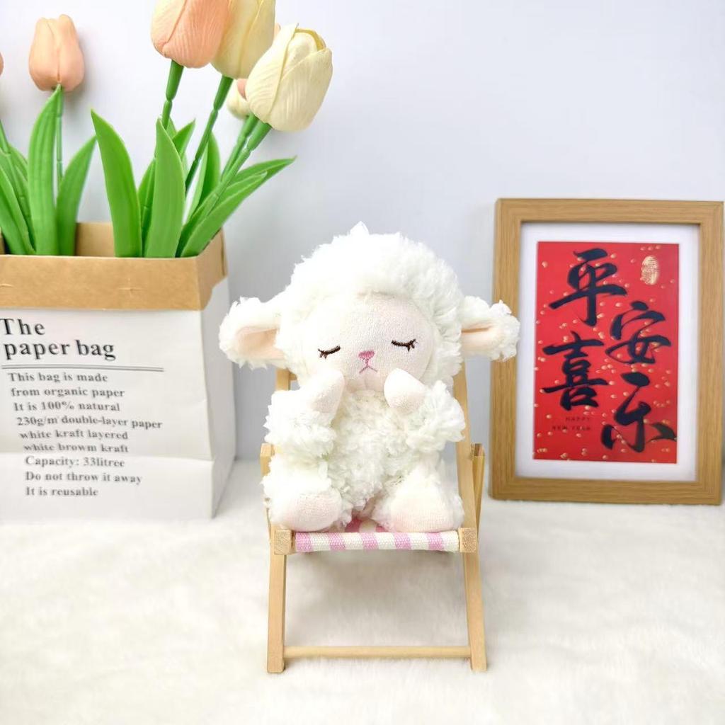 Cute Lamb Plush with Angel Wings & Flower - Children's Comfort Doll & Ornament