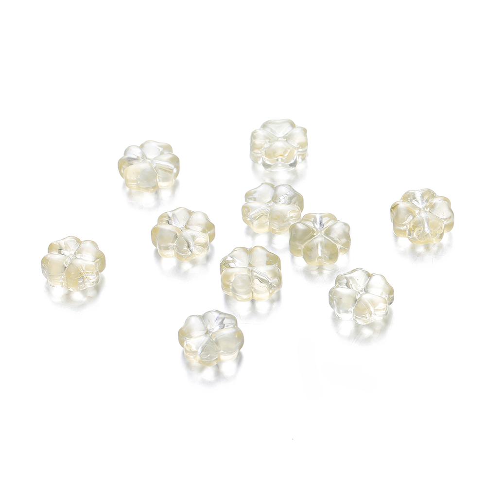 10/20pcs 10mm Czech Lampwork Crystal Flower Spacer Beads Flat Round Loose Beads For DIY Jewelry Making Supplies Accessories