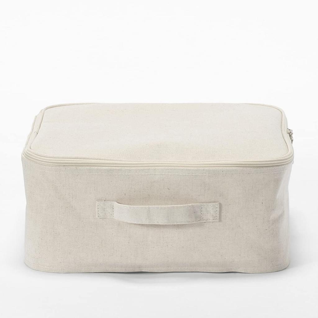 MUJI Soft 35cm x 35cm x 16cm Polyester with Item Number 12403463 Box, Small, (W) (D) (H), Linen, Rectangular, Lid,