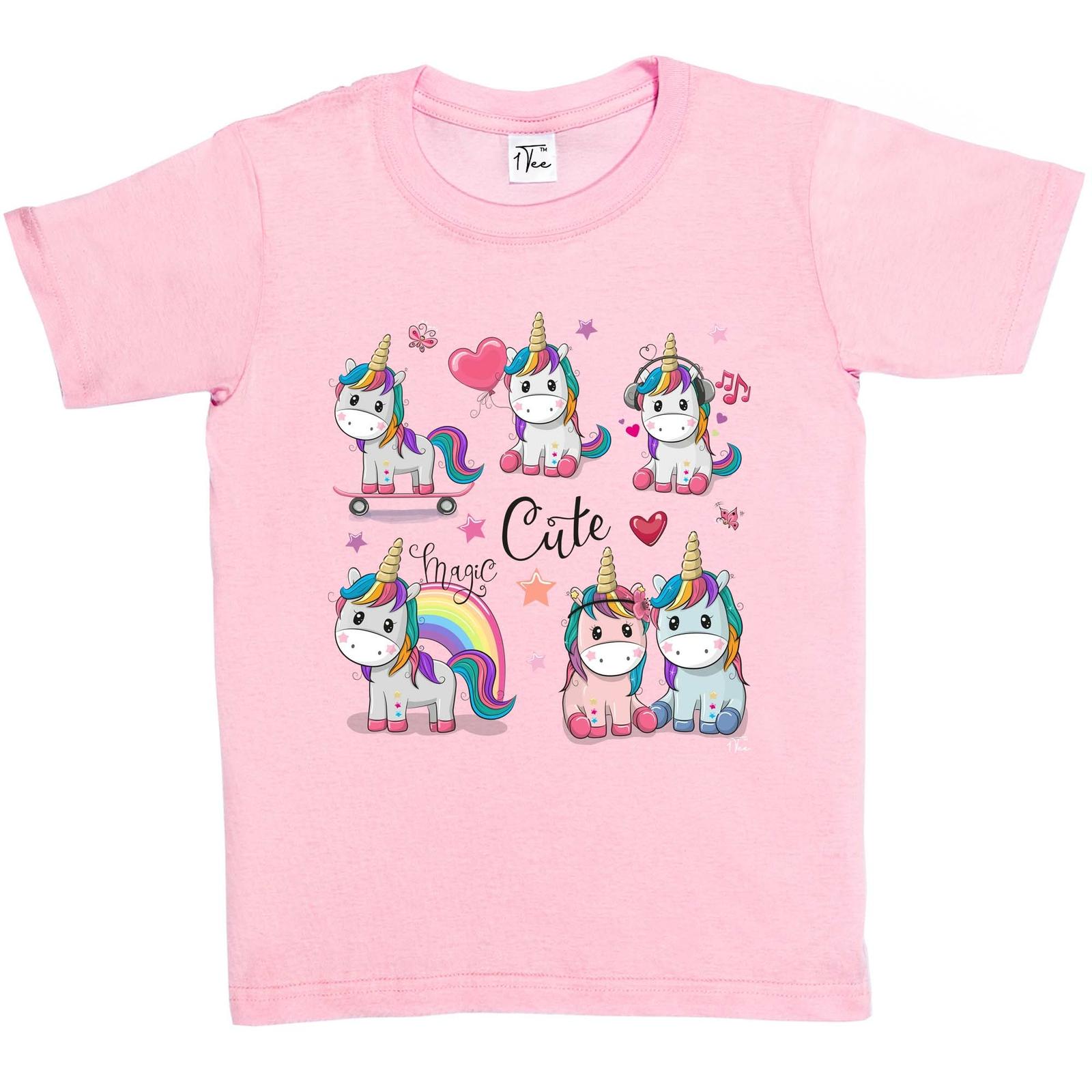 1Tee Kids Girls Unicorn Hobbies T-Shirt S