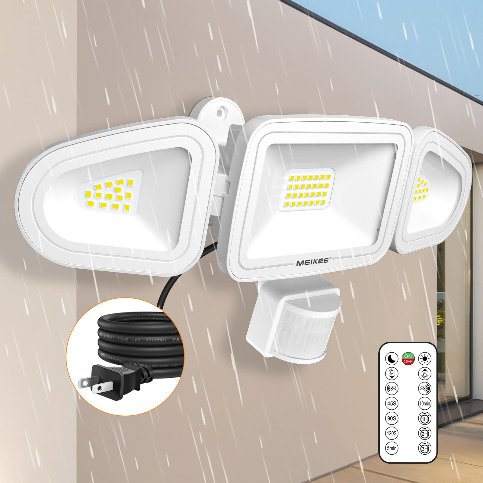 

MEIKEE Motion Sensor Light, Outdoor LED Sensor Light, 42W [Remote Control, Always-On Function], 4200LM High Brightness, IP66 Waterproof, Nighttime