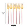 Green Gold 6Pcs Dinner Fork Tableware Dinnerware Stainless Steel Silverware Kitchen Party Flatware Matte Black Cutlery Set