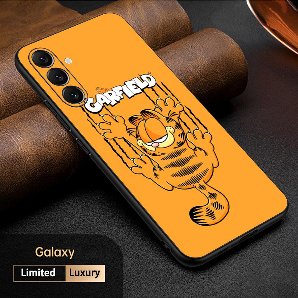 Gar-fis Cute Cartoon Cat Cool Design Phone Case For Samsung Galaxy S26 S25 S24 S23 S22 S21 Plus Ultra Note20 Soft Black