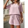 Summer Women's Shorts Short Sleeve Tops Set Dressy Batshirt Fashion Shorts Two Piece Set Casual Suit