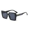 New Fashion D-shaped Square Frame Sunglasses For Women Hollow Temples Personalized Design UV Protection