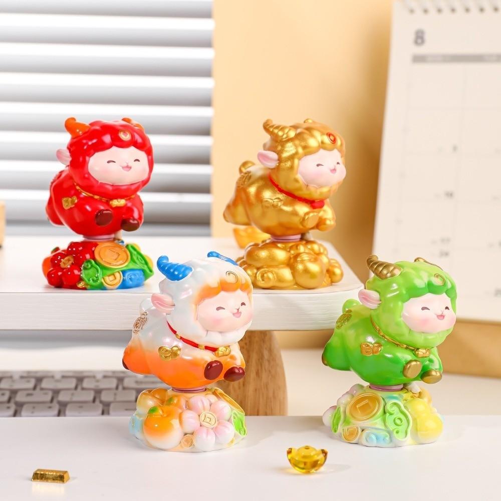 Exquisite Chinese Sheep Ornament Resin New Year Decoration Car Dashboard Ornament Table Decor