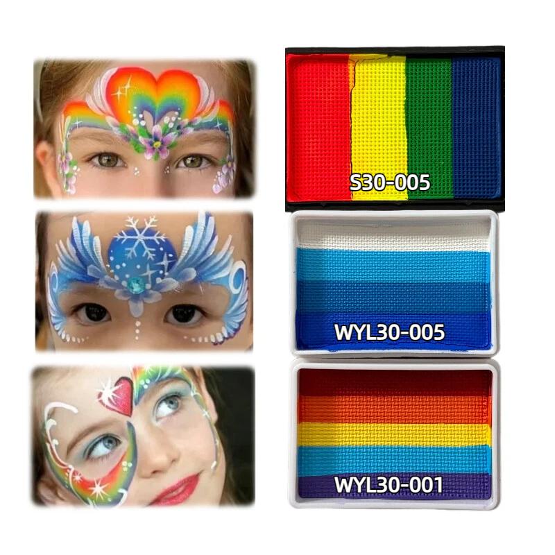 3 30g Children's Professional Rainbow Split Cake Face Painting Body Painting Makeup Is Non-toxic Safe And Easy To Clean