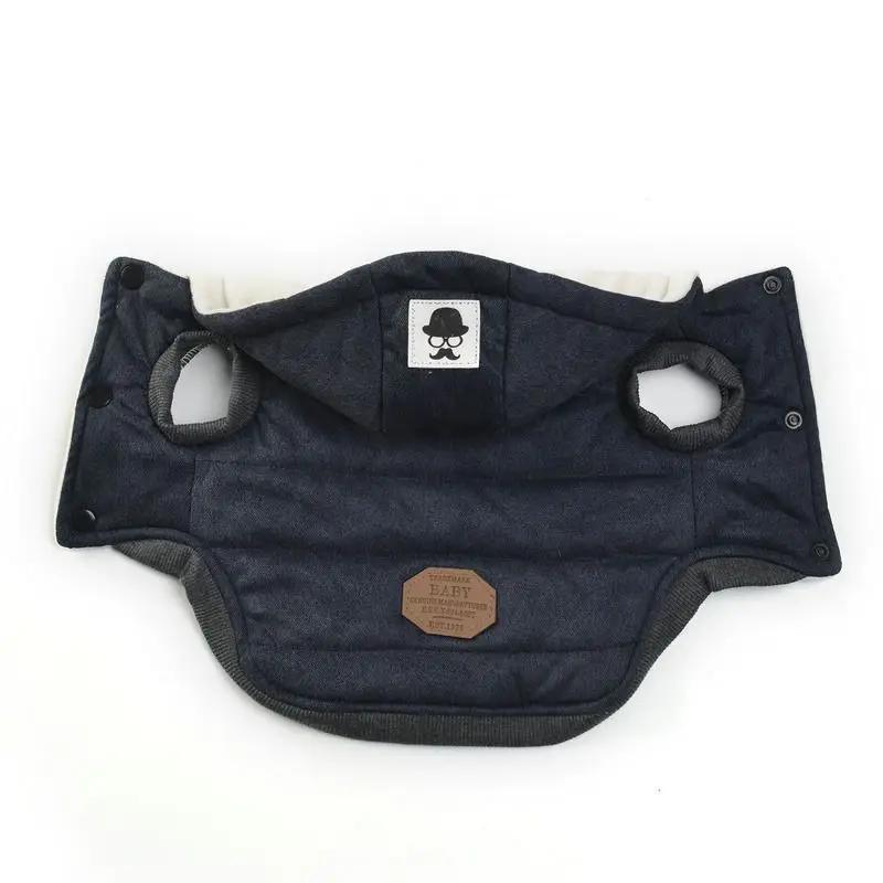 

Autumn Winter Pet Dog Clothes for Small Medium Dogs Cats Windproof Cozy Puppy Soft Solid Coat Jacket Bulldog Pug French Outfit S синий