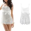 Women Sexy See-Through Lace Sling Sleepwear Nightdress + Thong