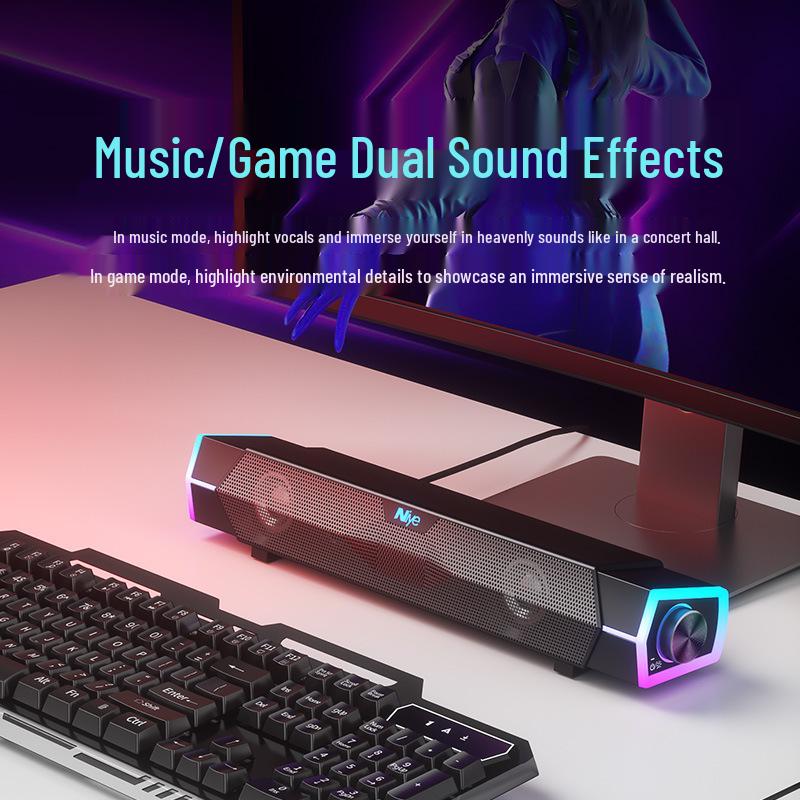 Naiye Bluetooth Soundbar: Wired & Wireless Computer Speakers with Subwoofer for Desktop and Gaming
