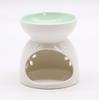 White Ceramic Oil Burner - Floral Teal Well