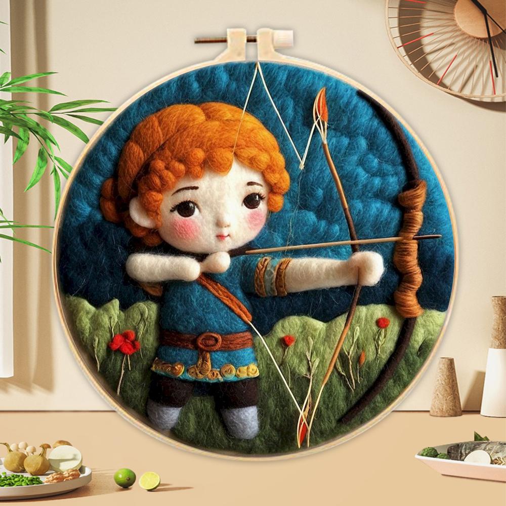 

CHENISTORY 20X20cm Frame Wool Felt Diy Painting Needle With Embroidery Set Wool Felt Package DIY Felted Kits Christmas Decoratio