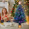 Mini Fiber Optic Tabletop Christmas Tree with Transparent Star Topper YUETJIN 90 Cm High Green Tree