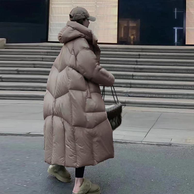 

Жіноче довге зимове пальто з високим коефіцієнтом наповнення качиним пухом One Size (Recommended for 80-150 jin)